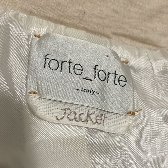 Forte_Forte Virgin Wool Neutral Blazer Jacket Patch Pocket Size XS (0) - Picture 3 of 8